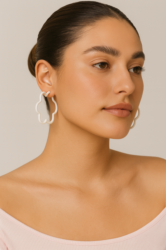 Cloud Petal Hoop Earrings