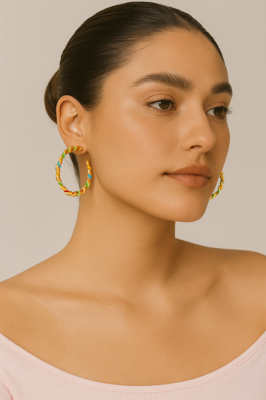 Twist Pop Hoop Earrings