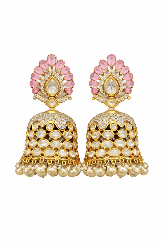 Anika Polki Pearl Jhumka Earrings