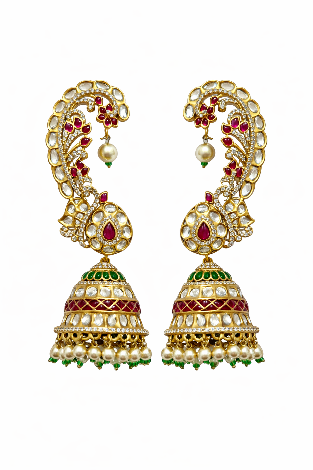 Paro Royal Ear Cuff Jhumka Earrings