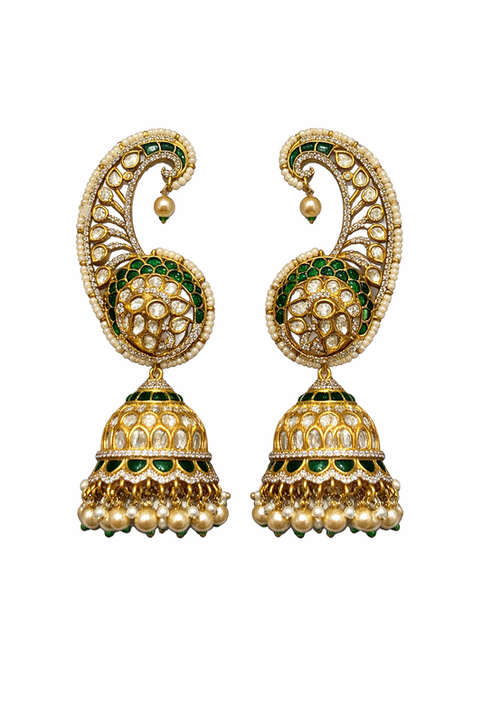 Meera Paisley Ear Cuff Jhumka Earrings