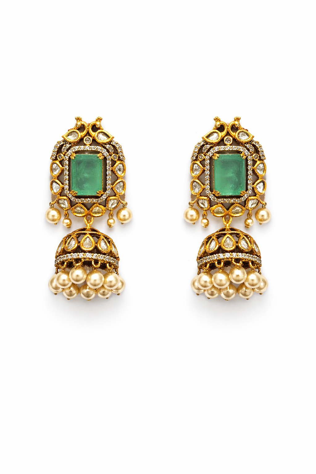 Kiara Noor Polki Jhumka Earrings