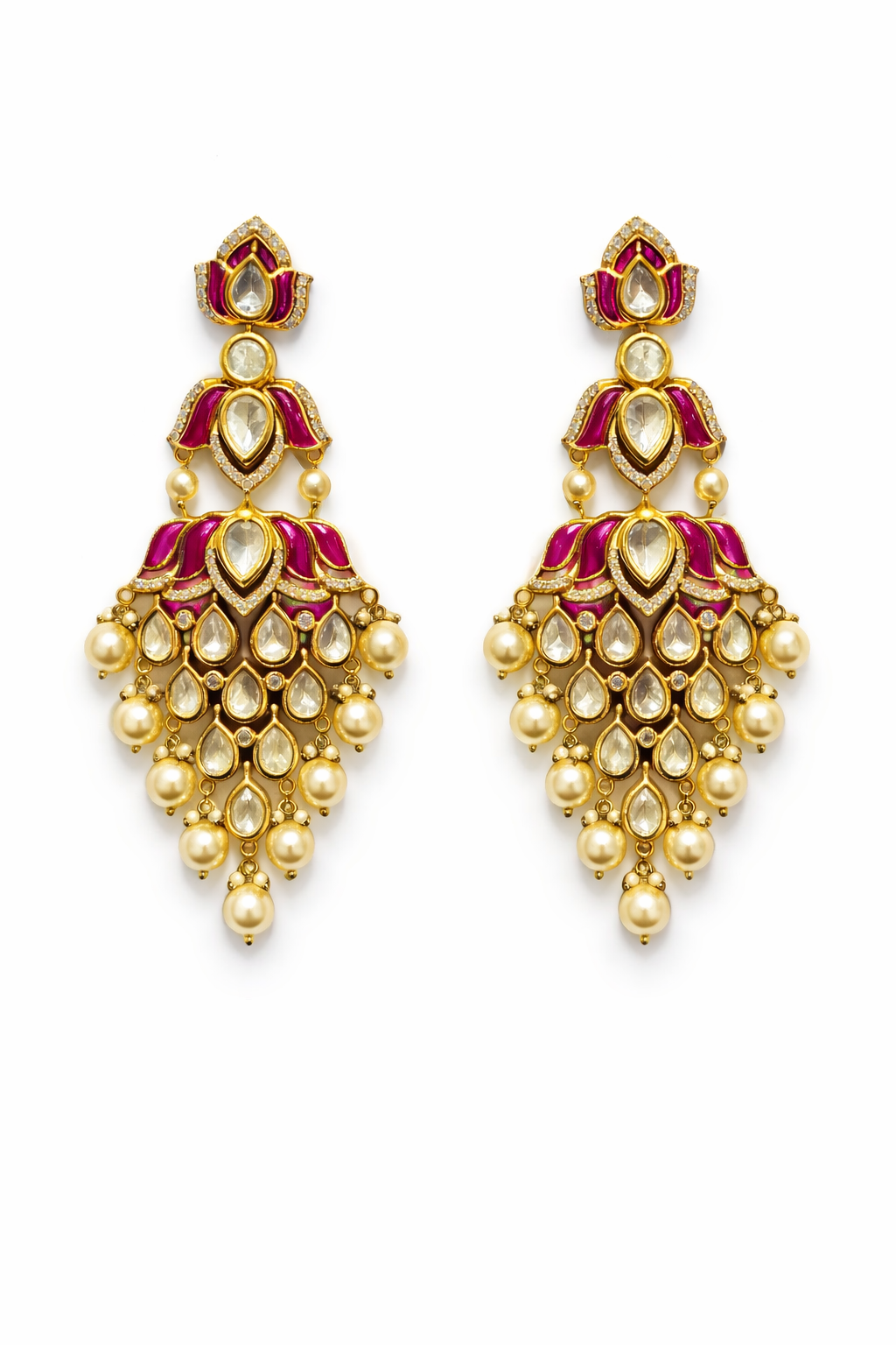 Raha Padma Polki Chand Earrings