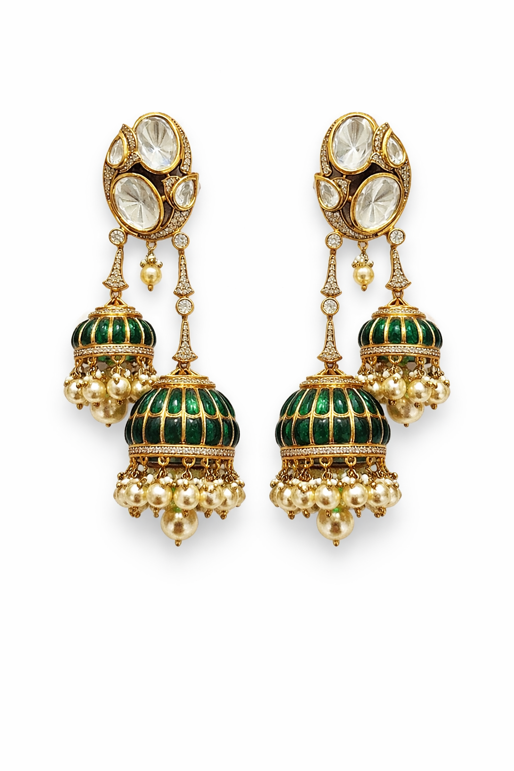 Rahasya Jharna Polki Jhumka Earrings