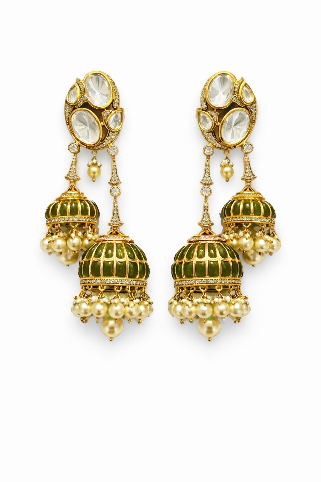 Rahasya Jharna Polki Jhumka Earrings