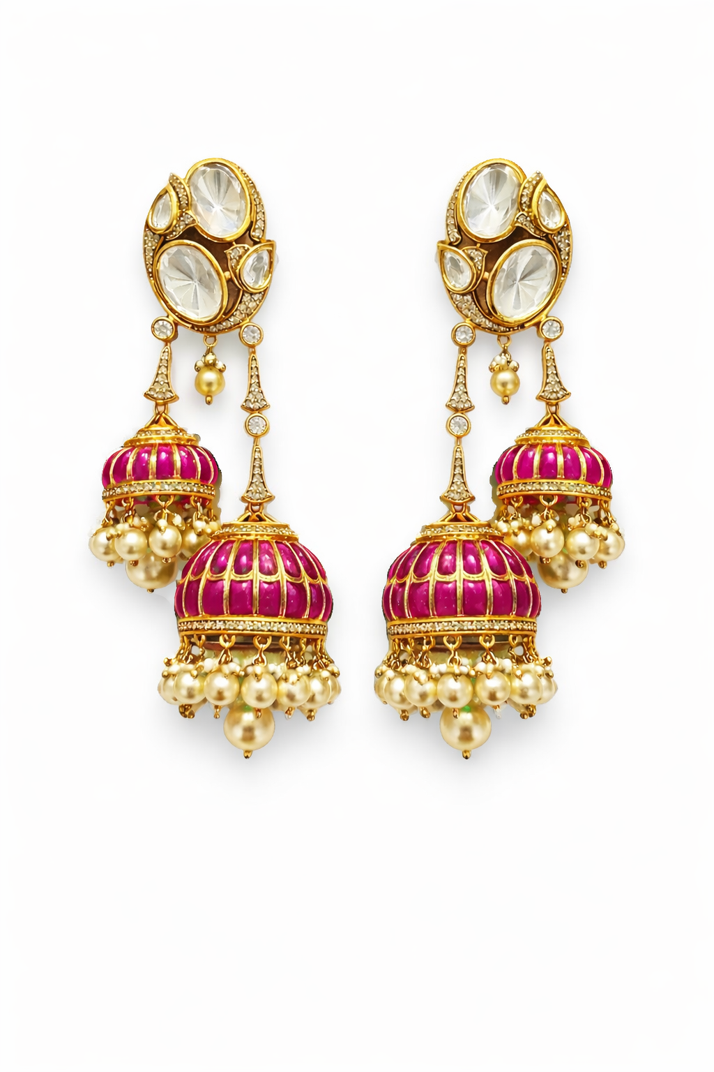 Rahasya Jharna Polki Jhumka Earrings