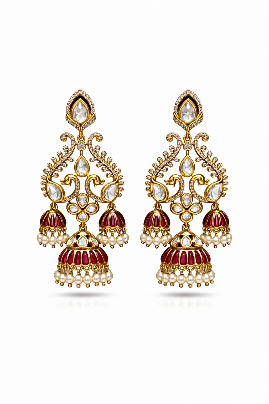 Zoya Noor Polki Pearl Jhumka Earrings