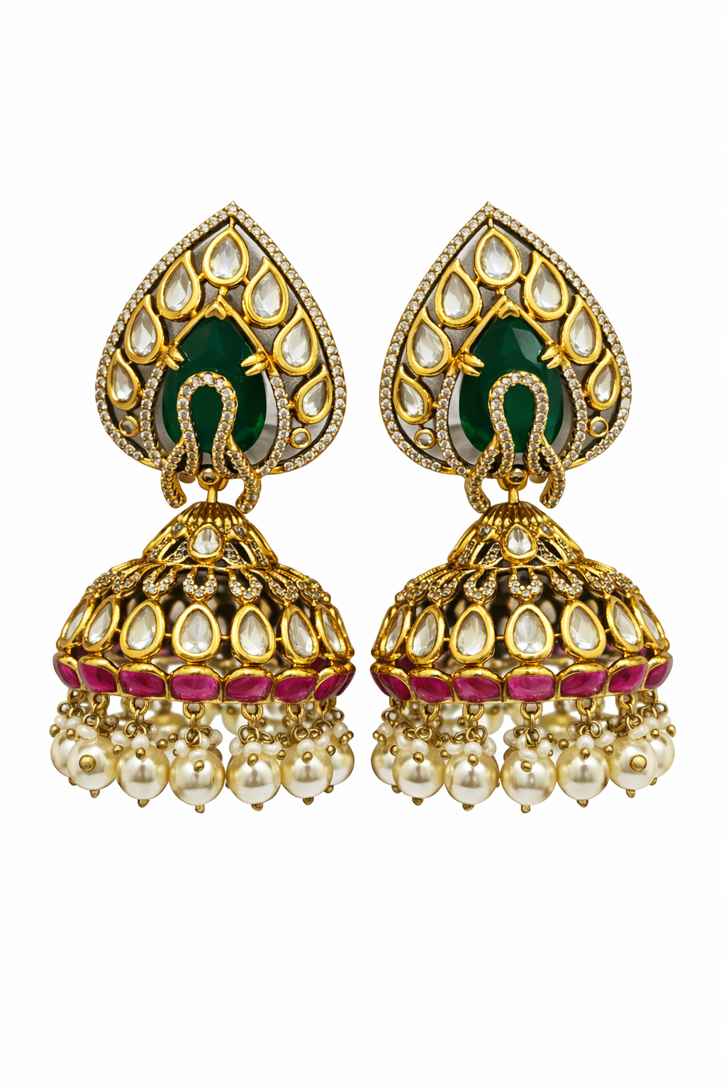 Kiara Polki Jhumka Earrings