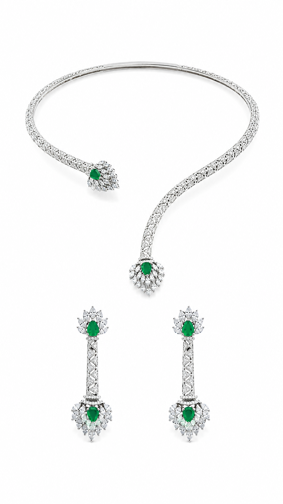 Seraphina Emerald Luxe Collar Set