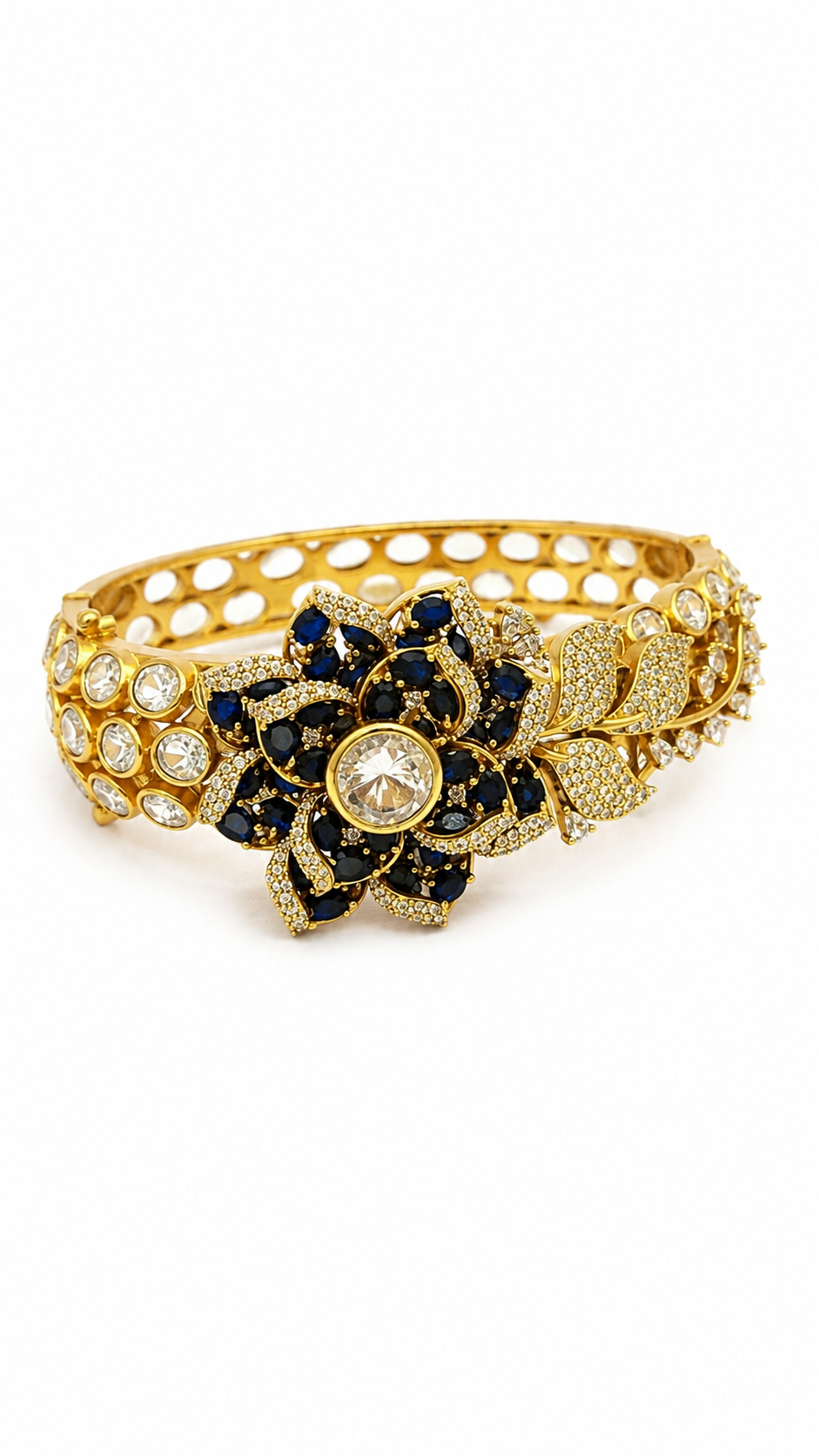 Royal Blue Blossom Polki Royale Kada