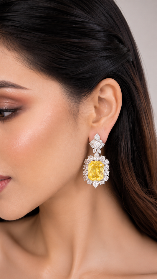 Lemon Regent Royale Statement Earrings