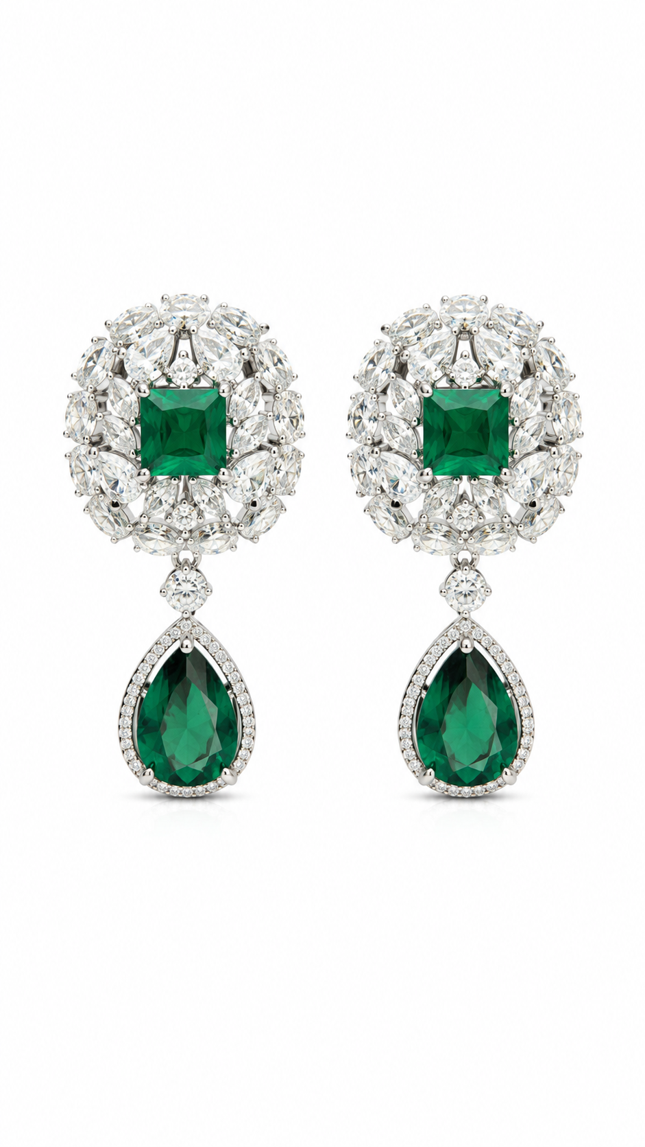 Emerald Celestia Royale Drop Earrings