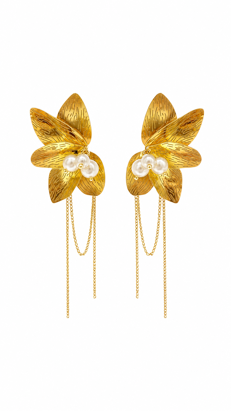 Celestia Pearl Bloom Tassel Earrings