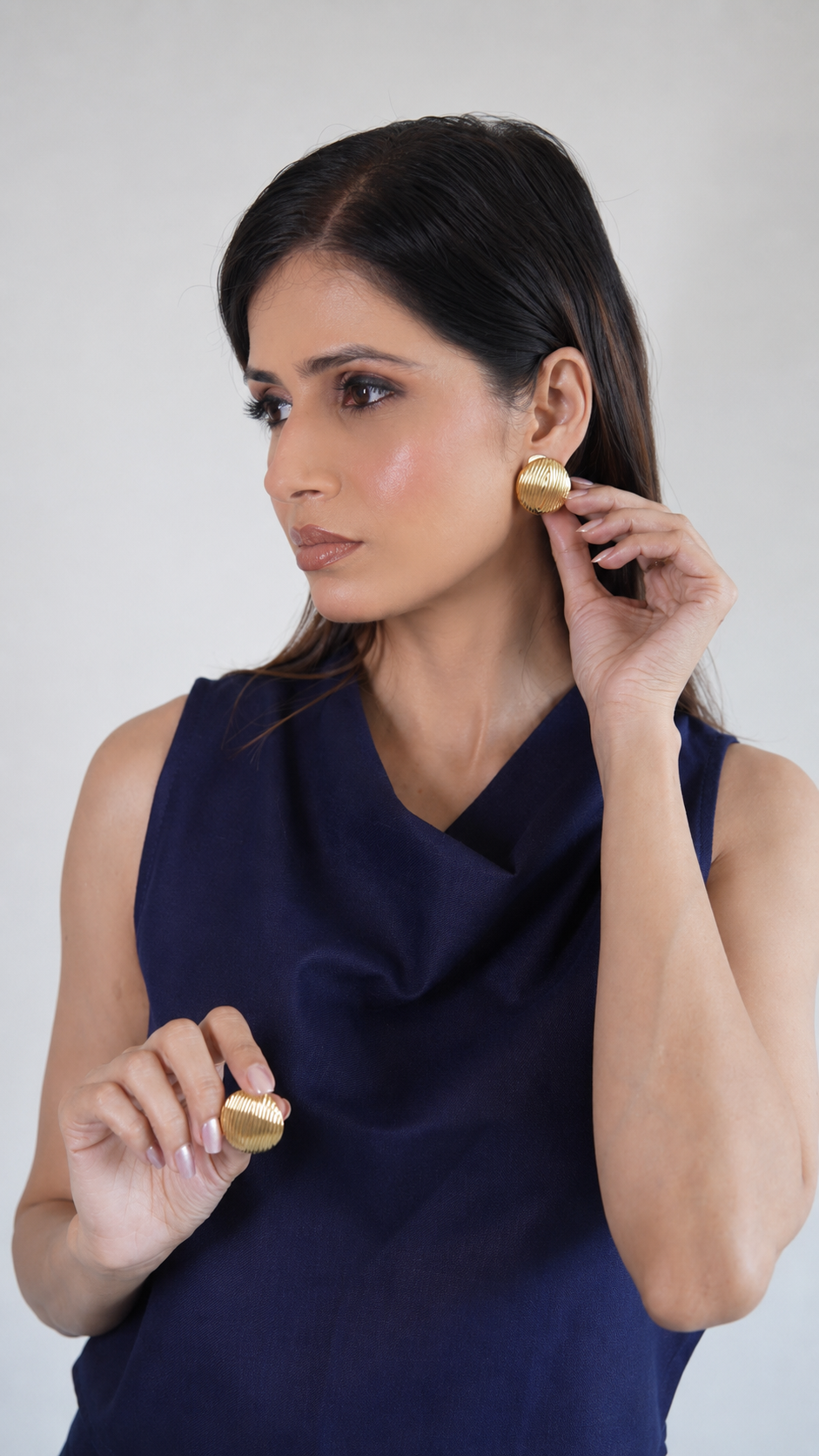 Aurelia Dome Luxe Stud Earrings
