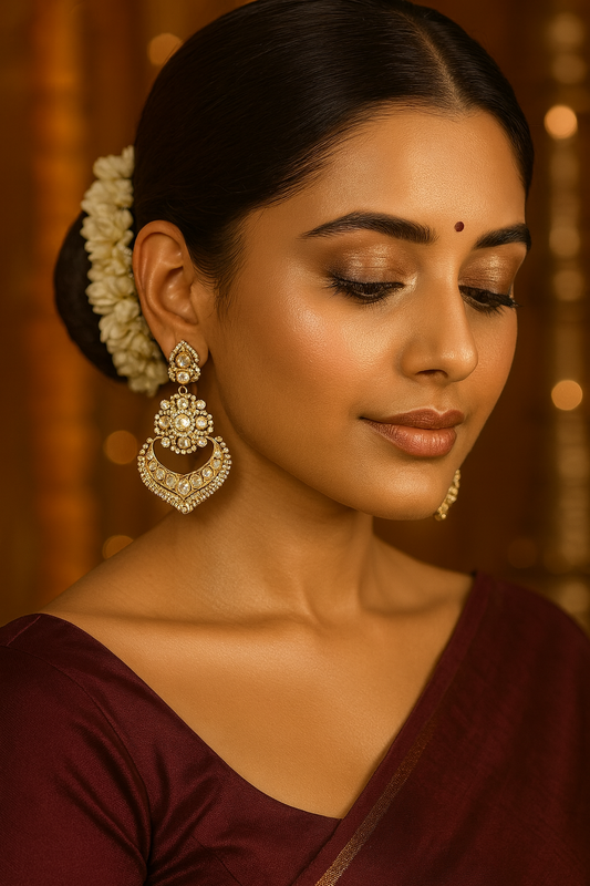 Crystal Regent Chandbali Earrings