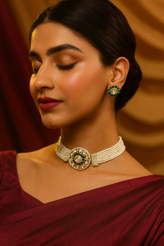 Emerald Halo Grace Choker Set