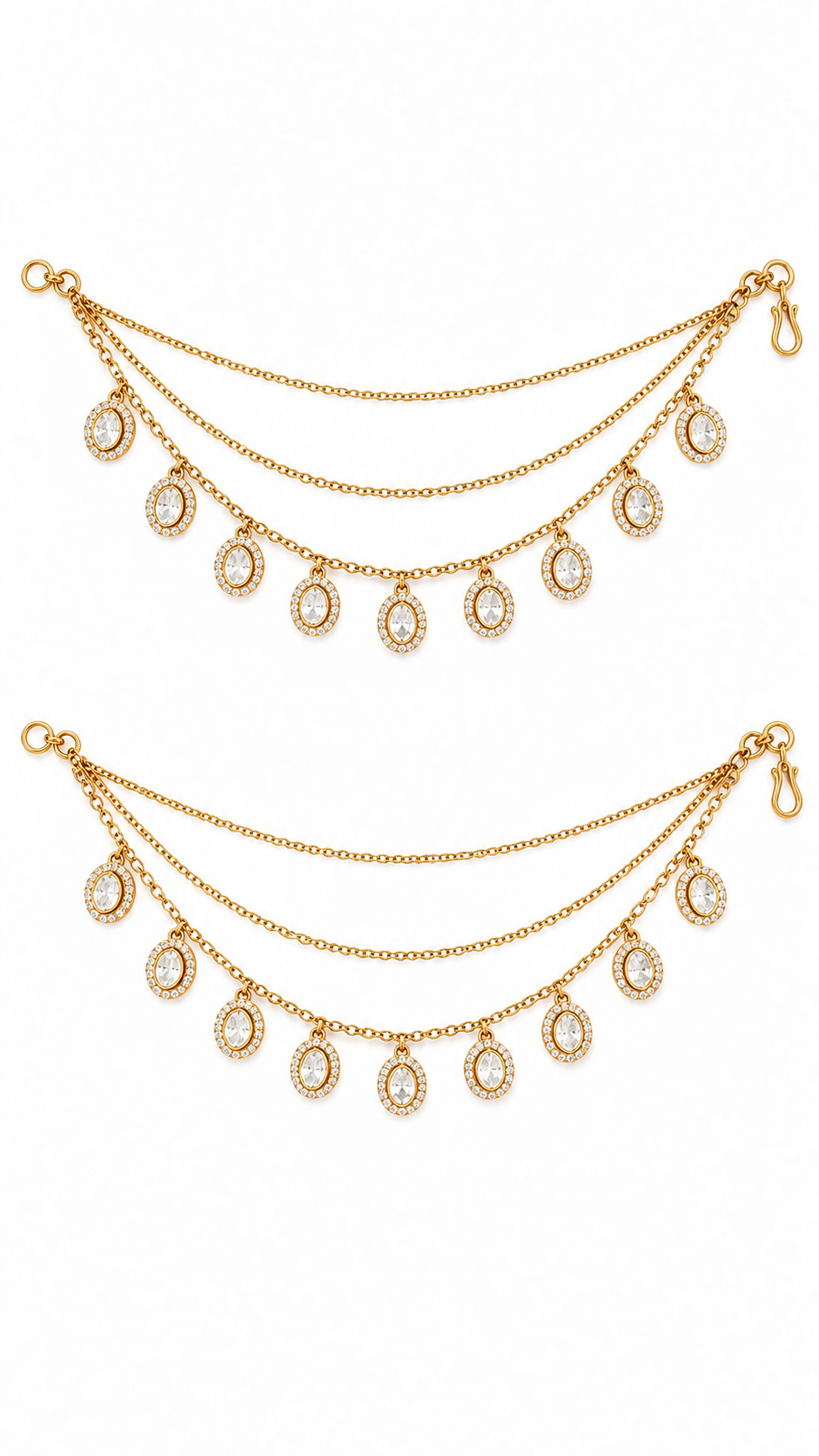 Aarini Crystal Charm Ear Chain