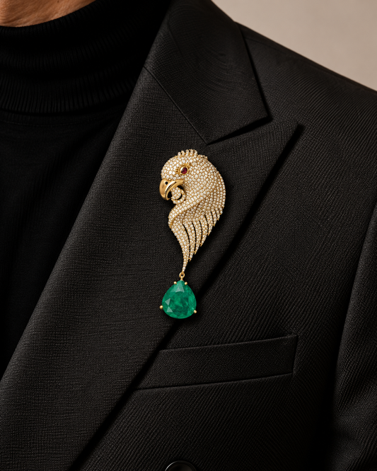 Aquila Emerald Majesty Brooch