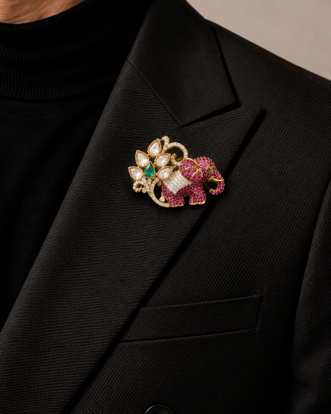 Rangmahal Elephant Bloom Brooch