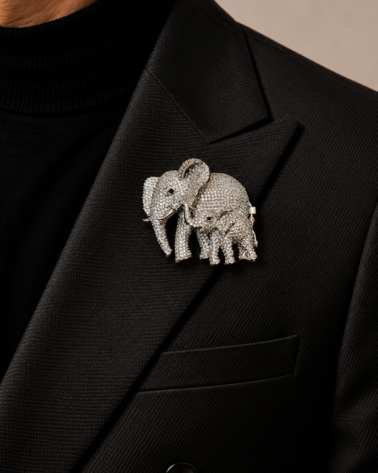 Eterna Elephant Duo Brooch