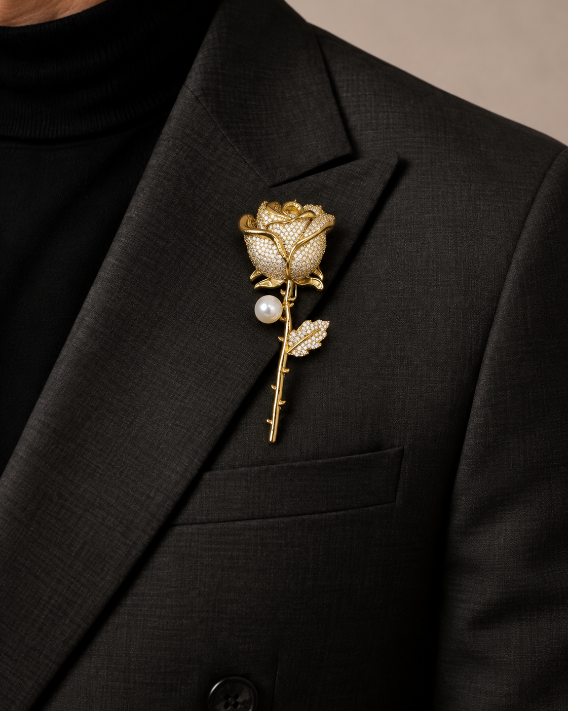 Gulnaar Pearl Rose Brooch