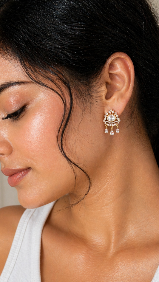 Vanya Dewdrop Halo Studs