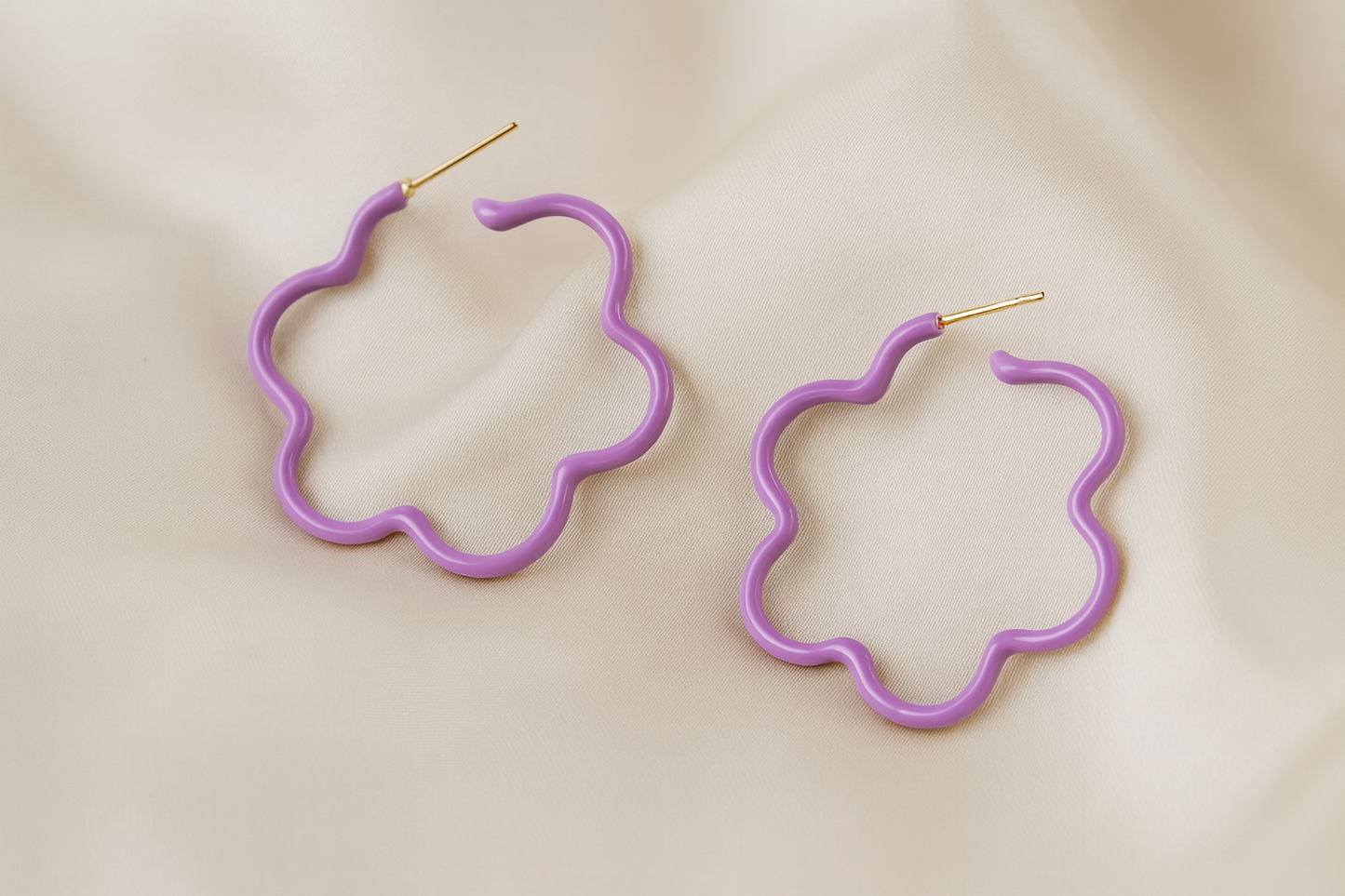 Lilac Bloom Hoop Earrings