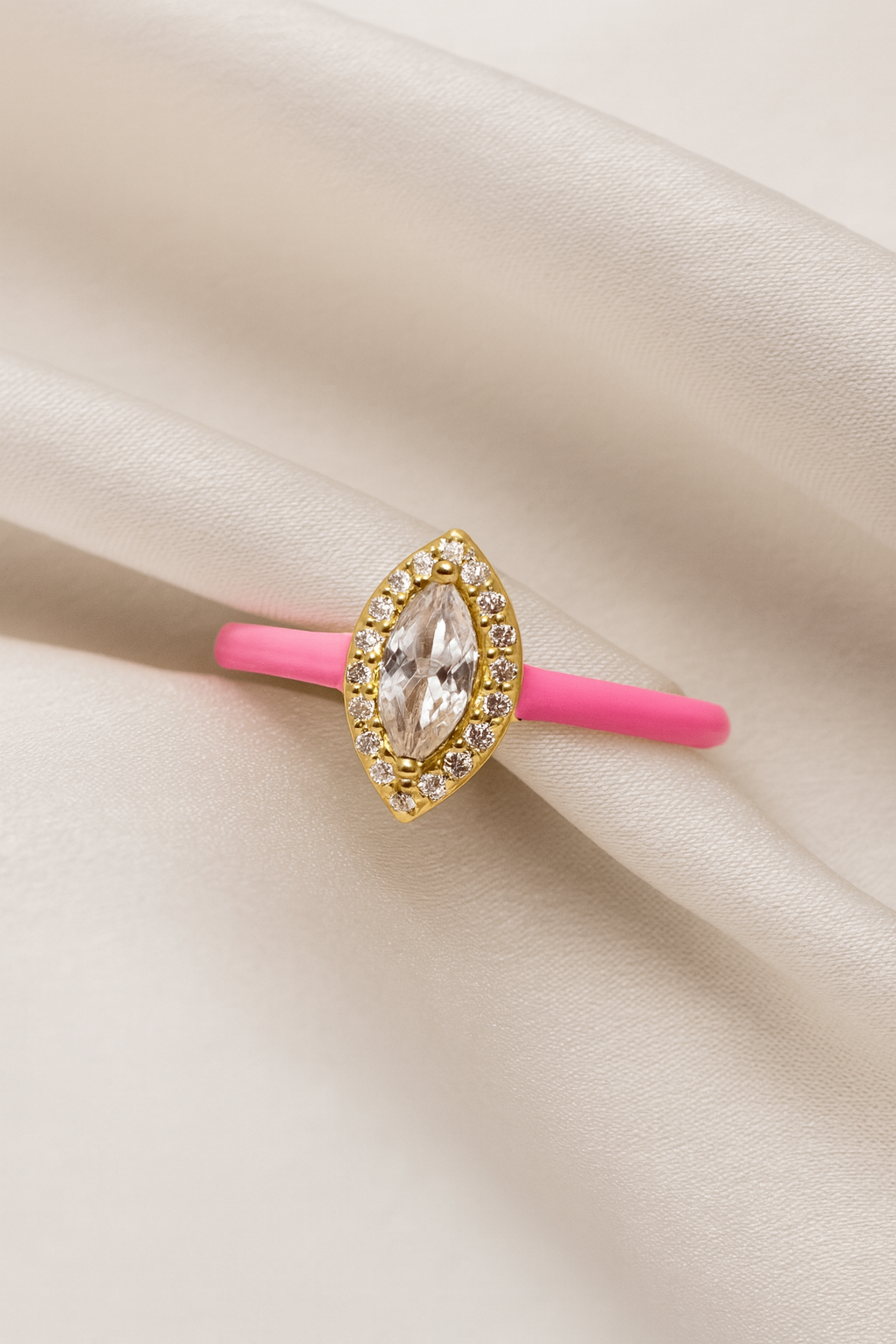 Blush Marquise Halo Ring