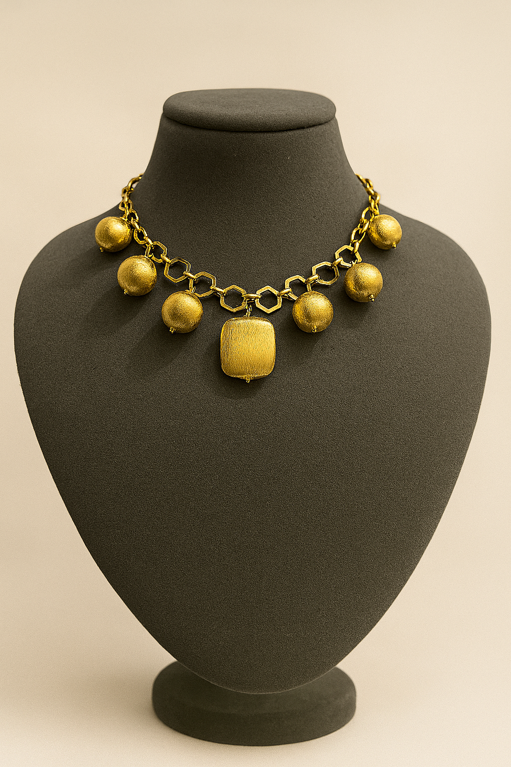 Golden Orbit Statement Necklace