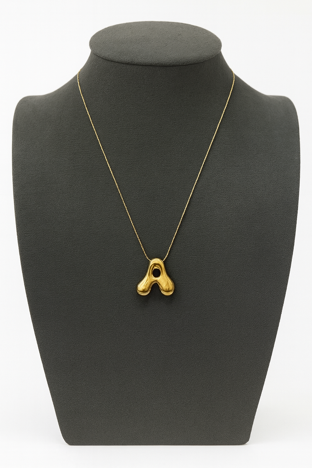 Golden Bubble Initial Pendant Necklace