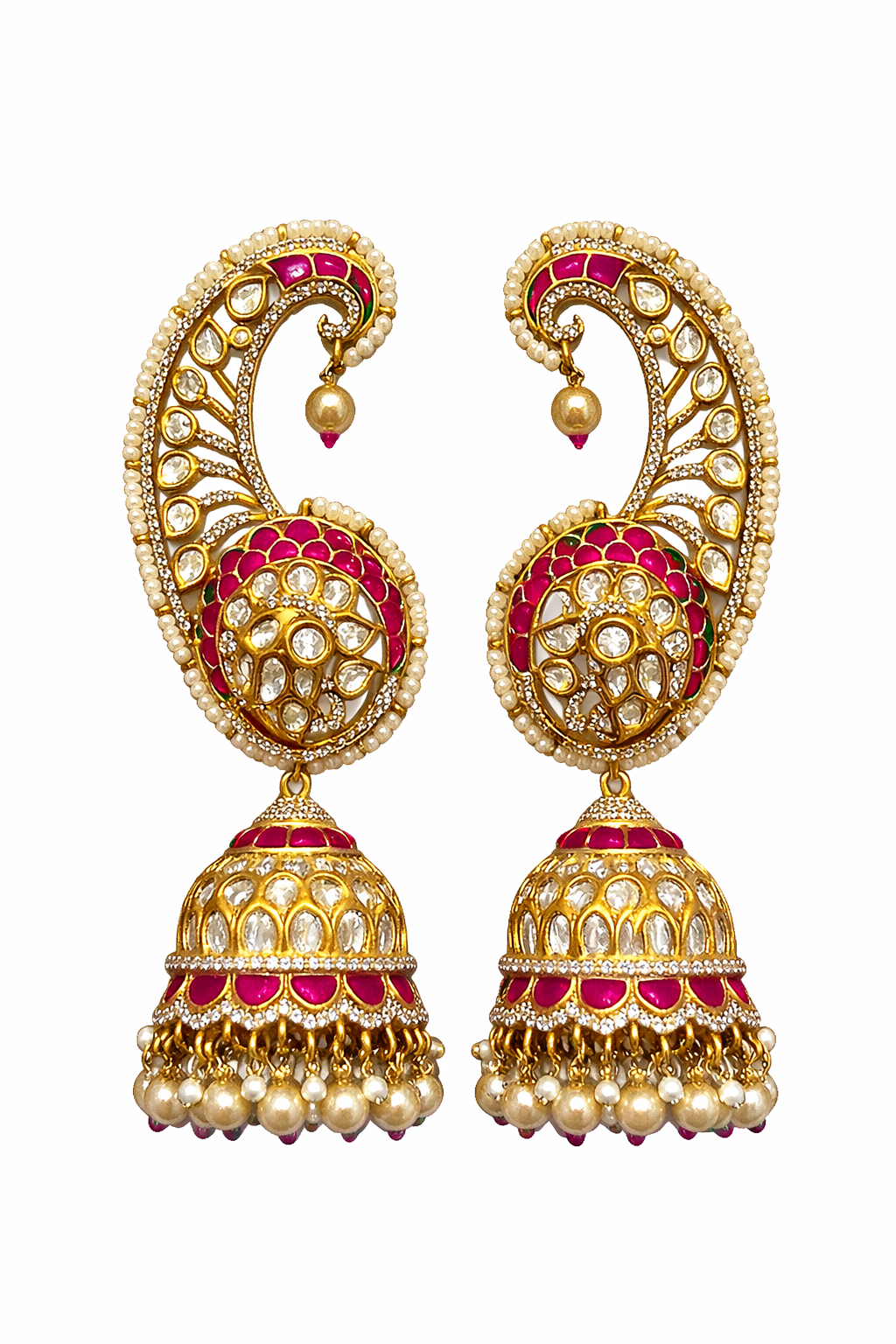 Meera Paisley Ear Cuff Jhumka Earrings