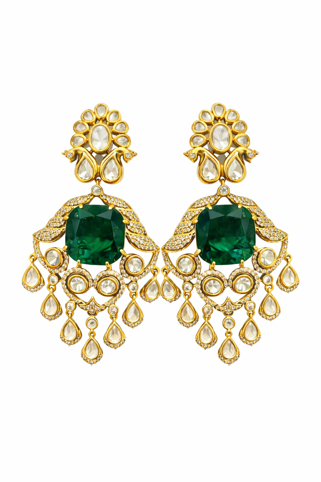 Padma Ruby Polki Chand Earrings