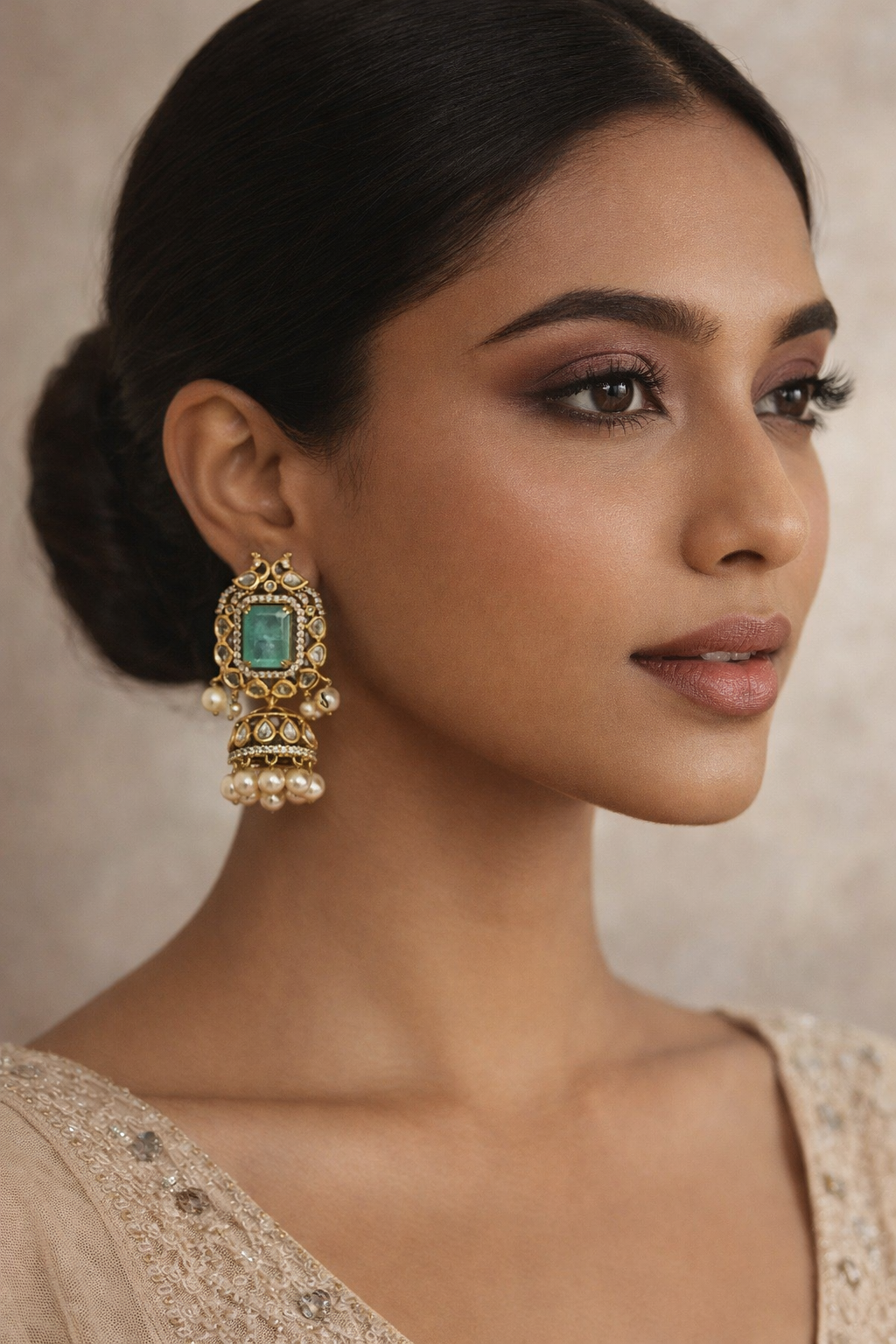 Kiara Noor Polki Jhumka Earrings