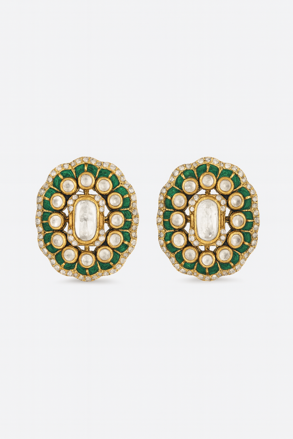 Emerald Radiance Kundan Studs