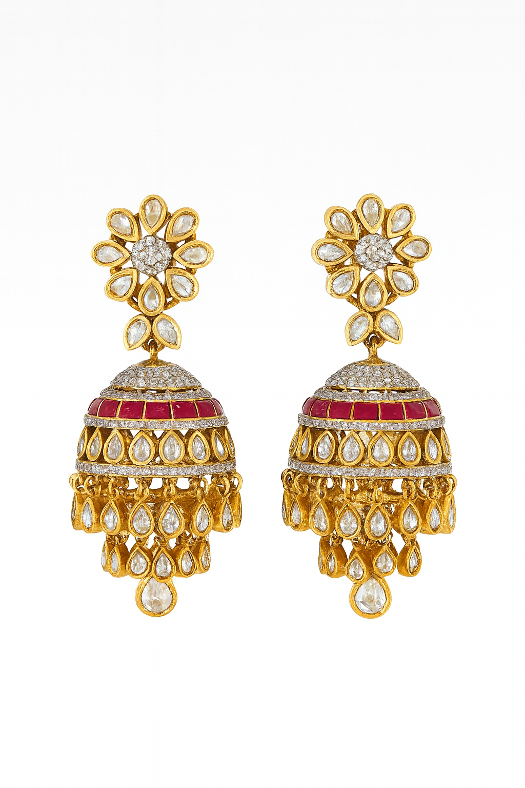 Ruby Royale Kundan Jhumkas
