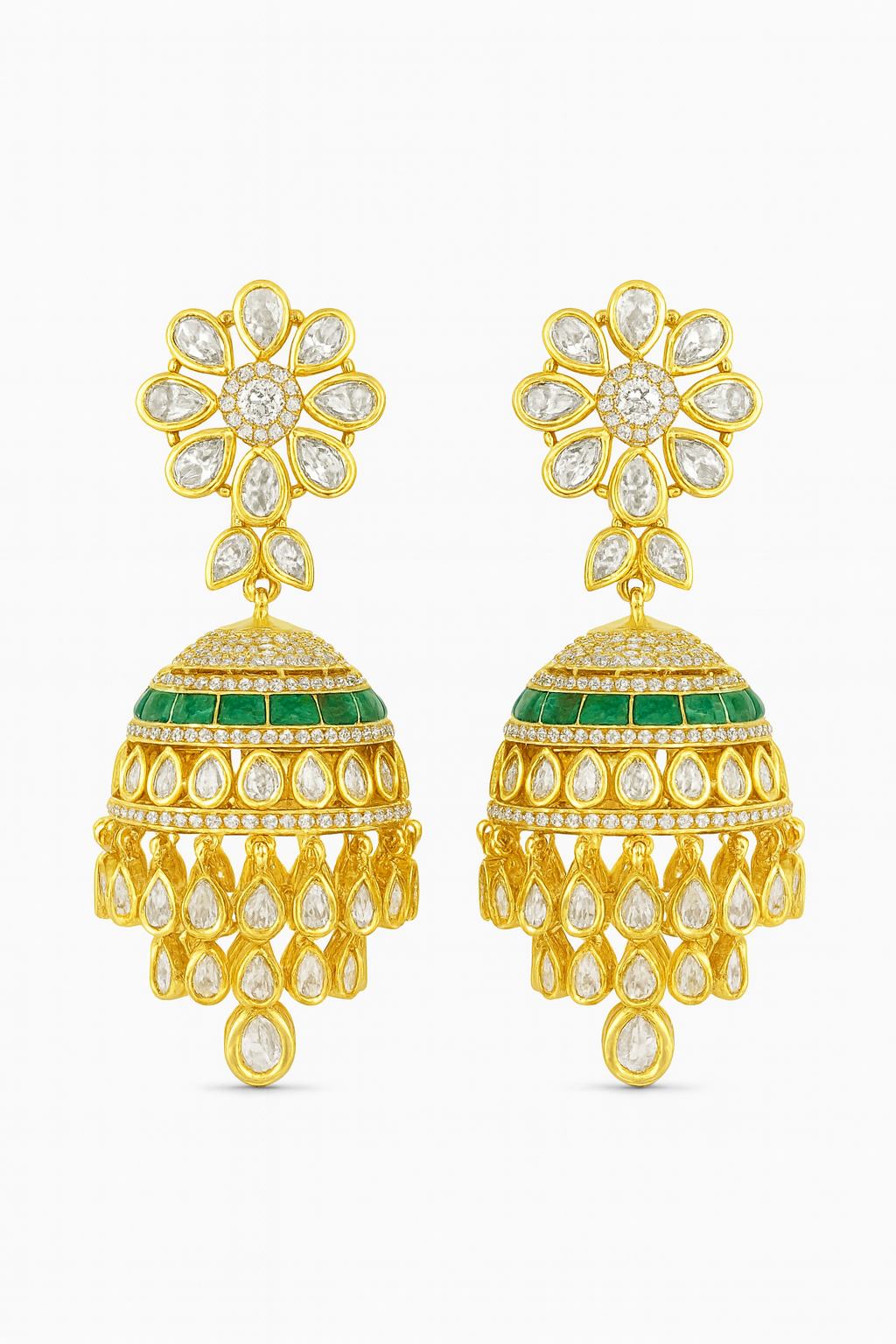 Emerald Radiance Kundan Jhumki