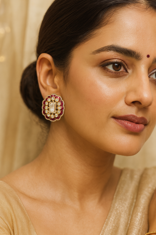 Ruby Radiance Kundan Studs