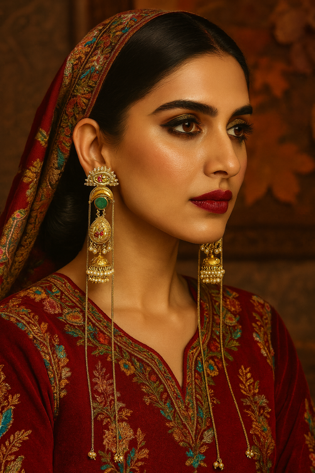 Kashmiri Heritage Drape Earrings
