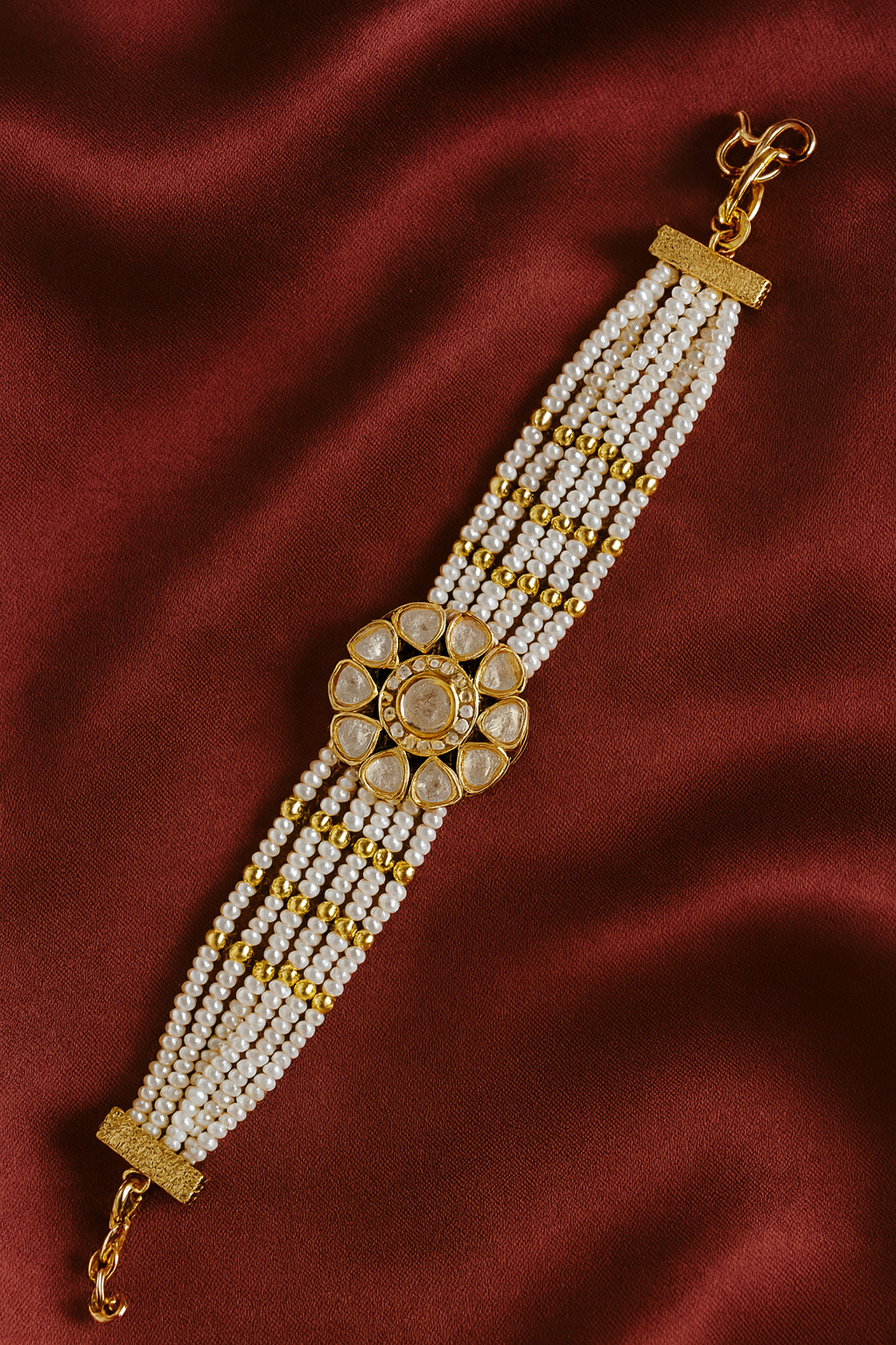 Pearl Radiance Kundan Bracelet