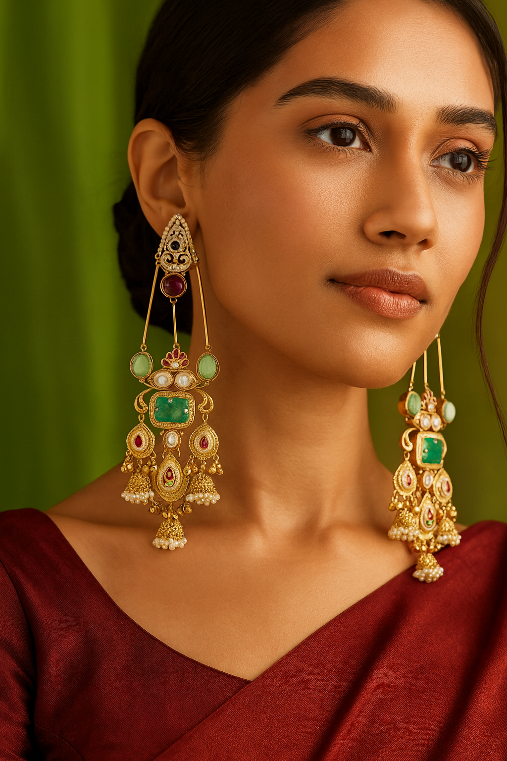 Regal Emerald Cascade Chandbalis