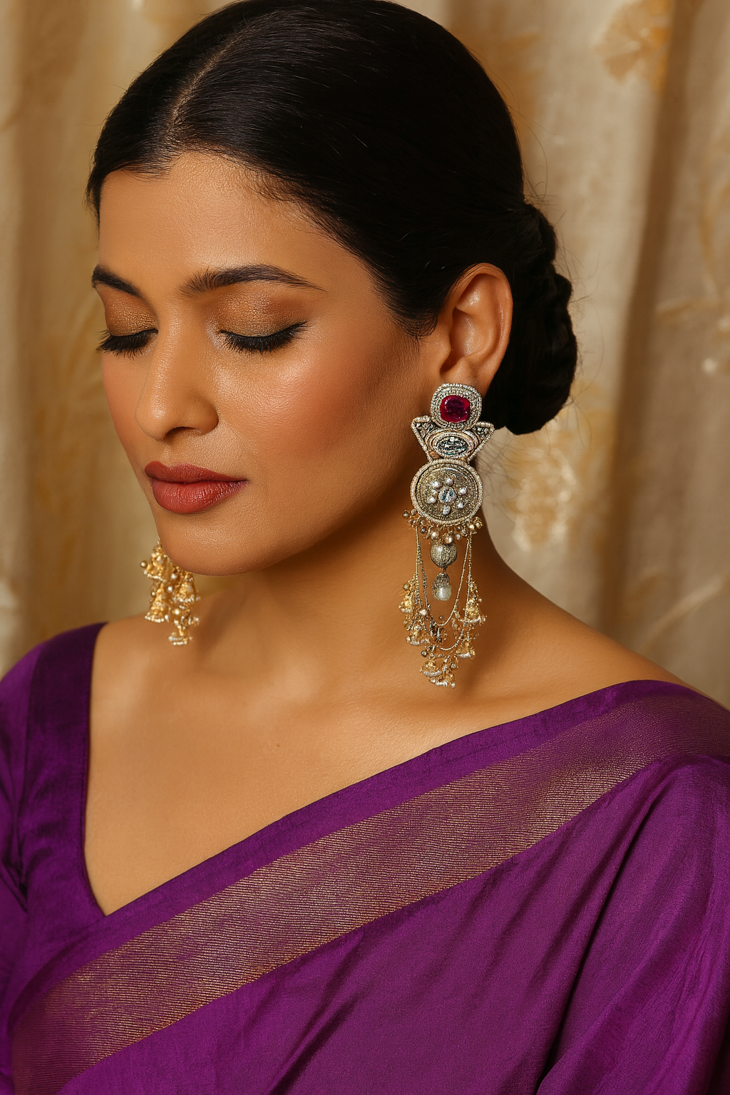 Ruby Regal Cascade Earrings