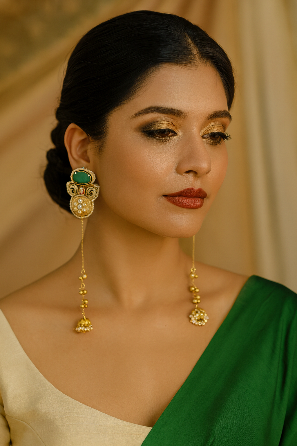 Emerald Heritage Jhumka Drops