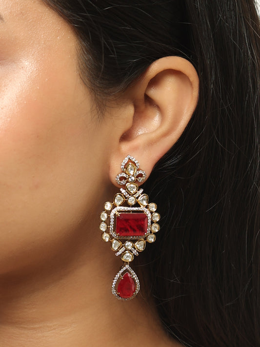 Rhea Ruby Polki Statement Earrings
