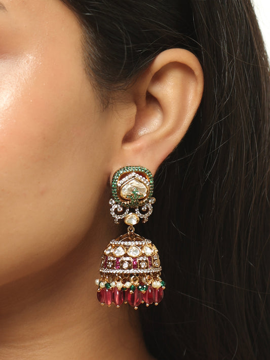 Mehrunisa Ruby Jhumka Earrings
