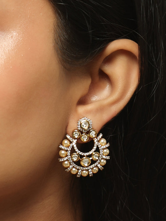 Inaya Pearl Chandbali Earrings