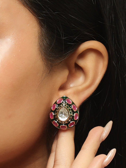 Roshni Ruby Polki Statement Stud Earrings