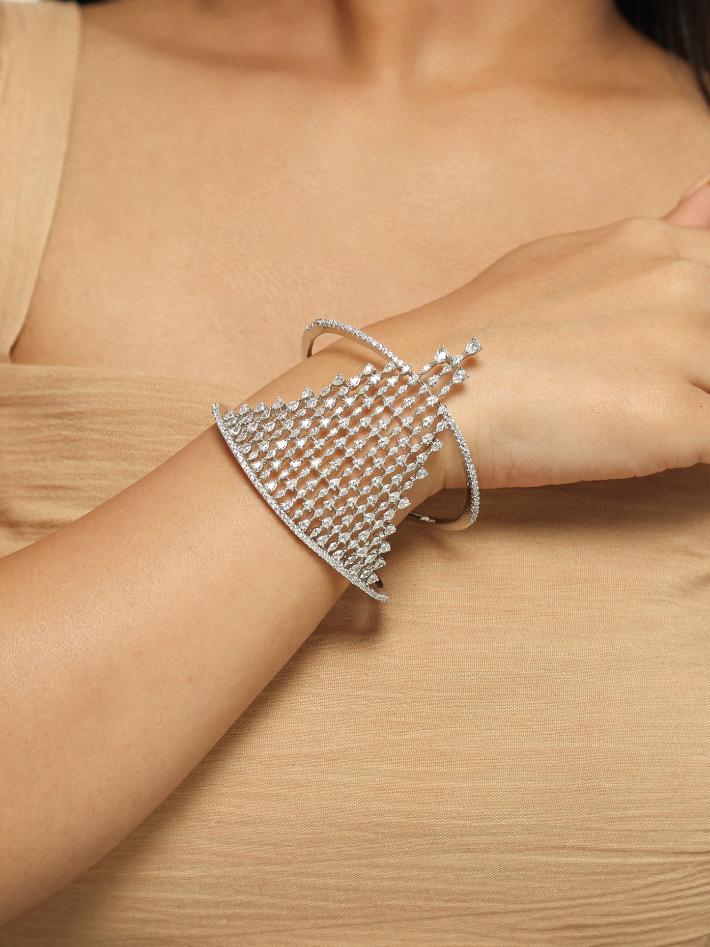Aveline Diamond Cascade Hand Cuff