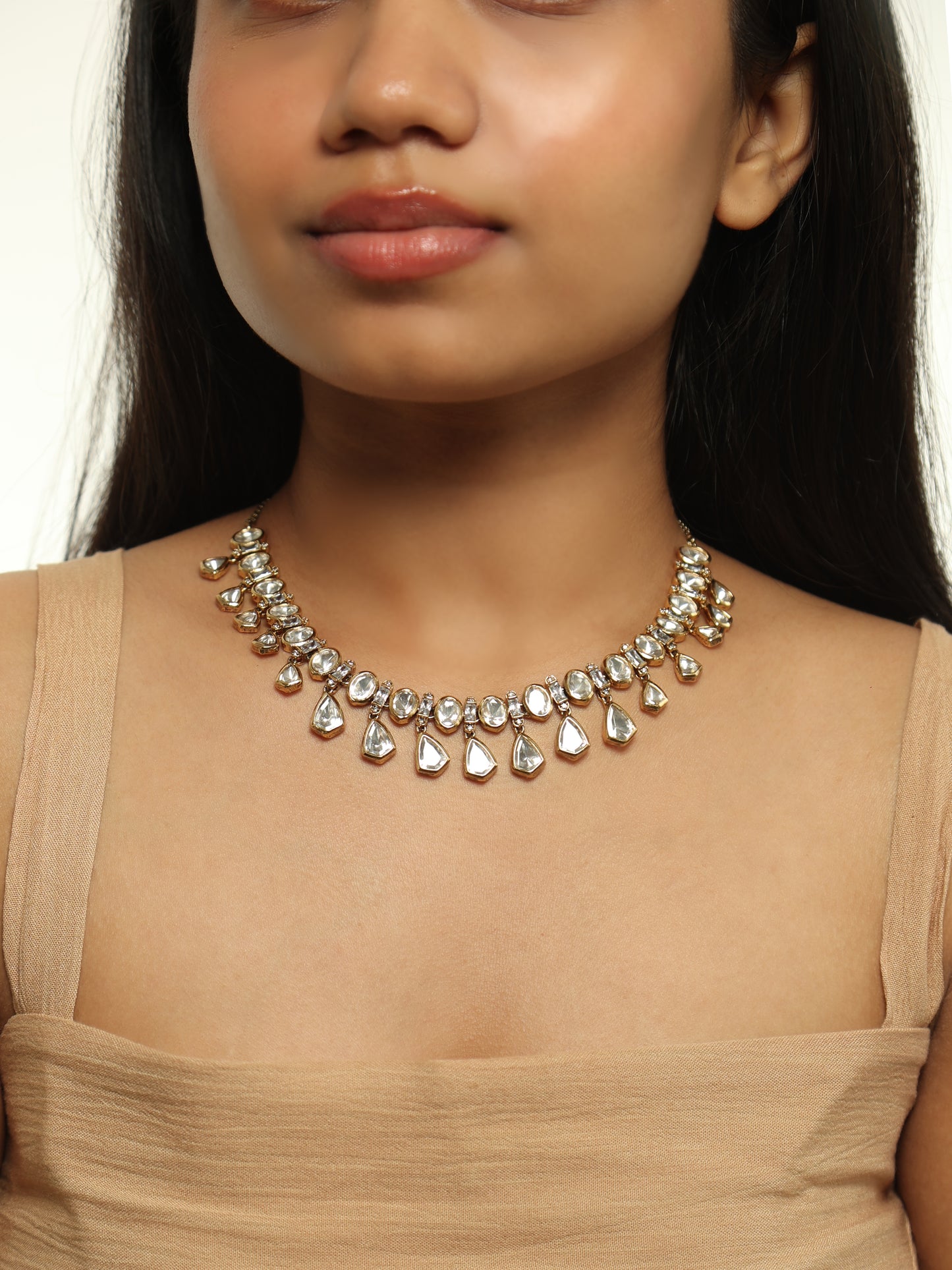 Aafreen Polki Fringe Necklace Set