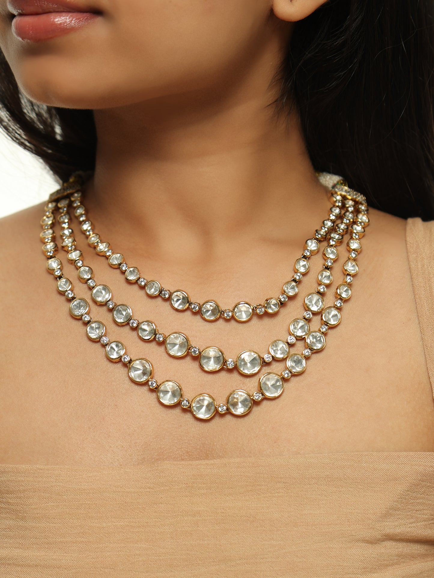 Ariana Layered Polki Necklace Set