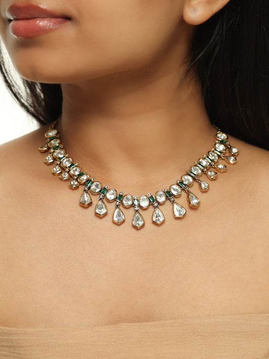 Emerald Dew Polki Choker Set